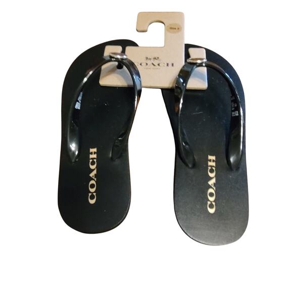 NEW COACH Zayn Flip Flop Thongs Sandals BLACK Size 5 NWT - Picture 1 of 1